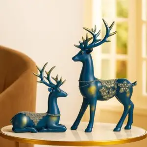 Xtore Creative Resin Golden Reindeer Sculptures